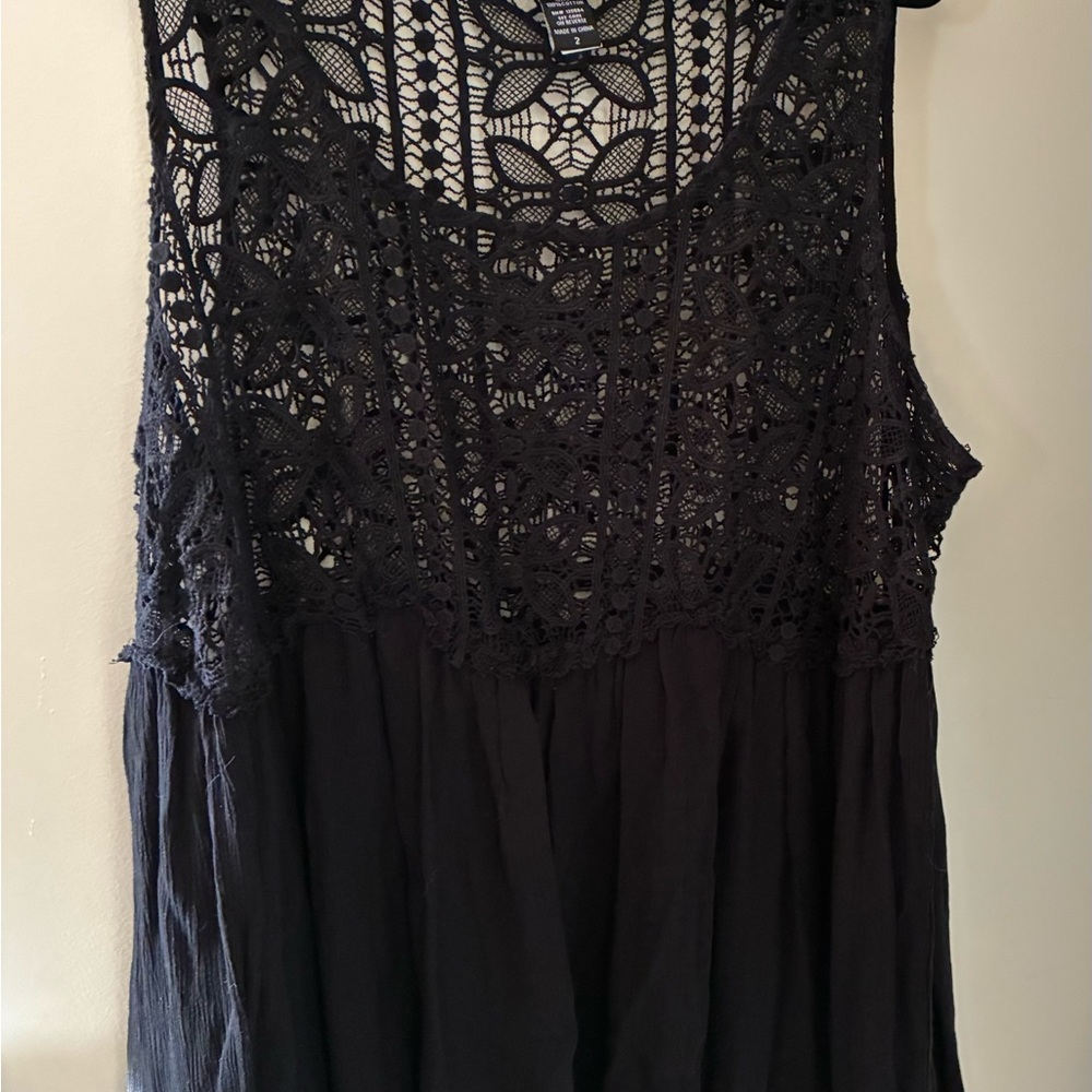 torrid Crochet Lace Babydoll Sleeveless Tank Flowy Goth Metal Coquette Sexy 2X